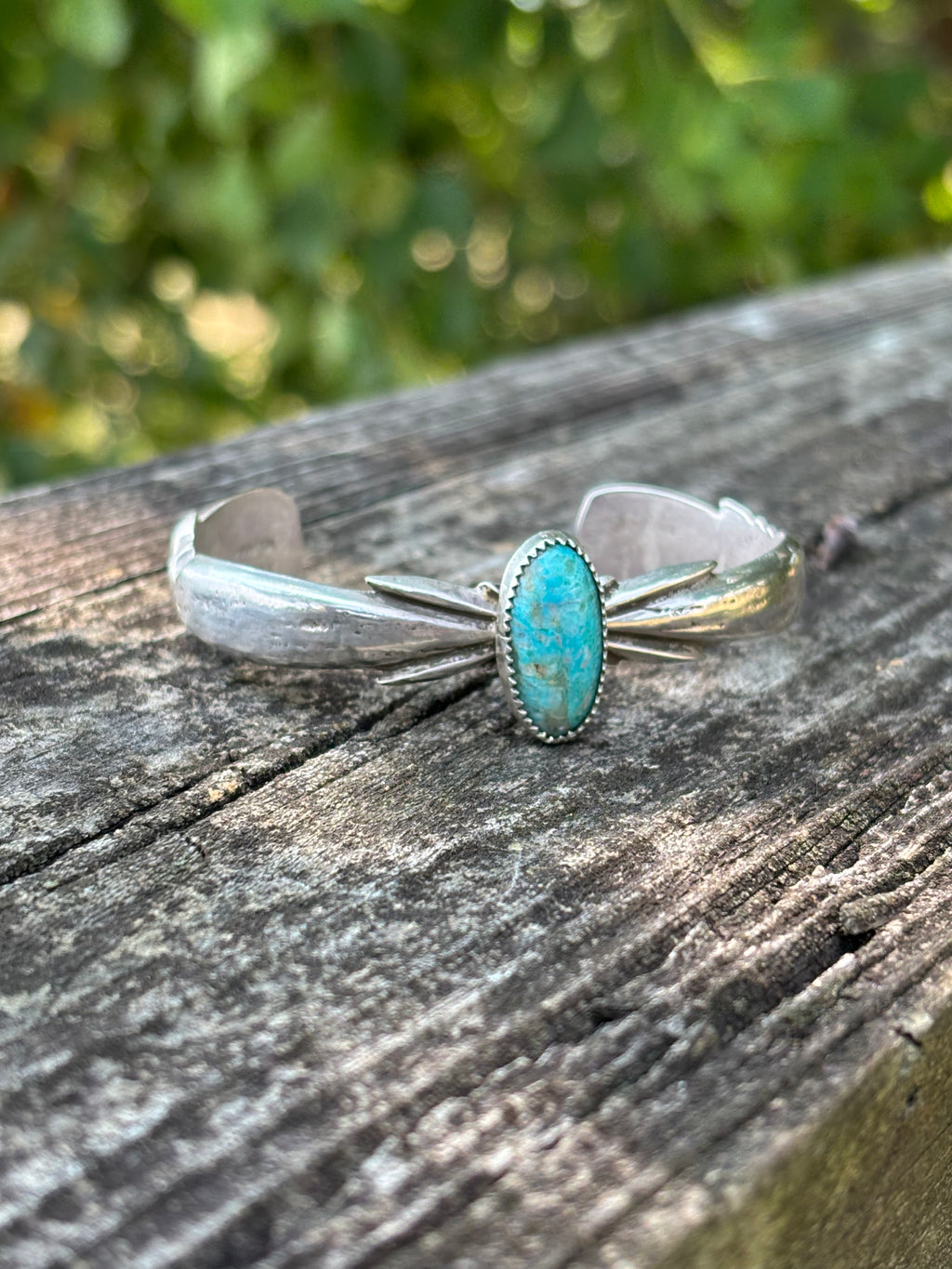 Petite Sand Casted Bracelet - Oval Stone