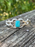 Petite Sand Cast Cuff - rectangle stone